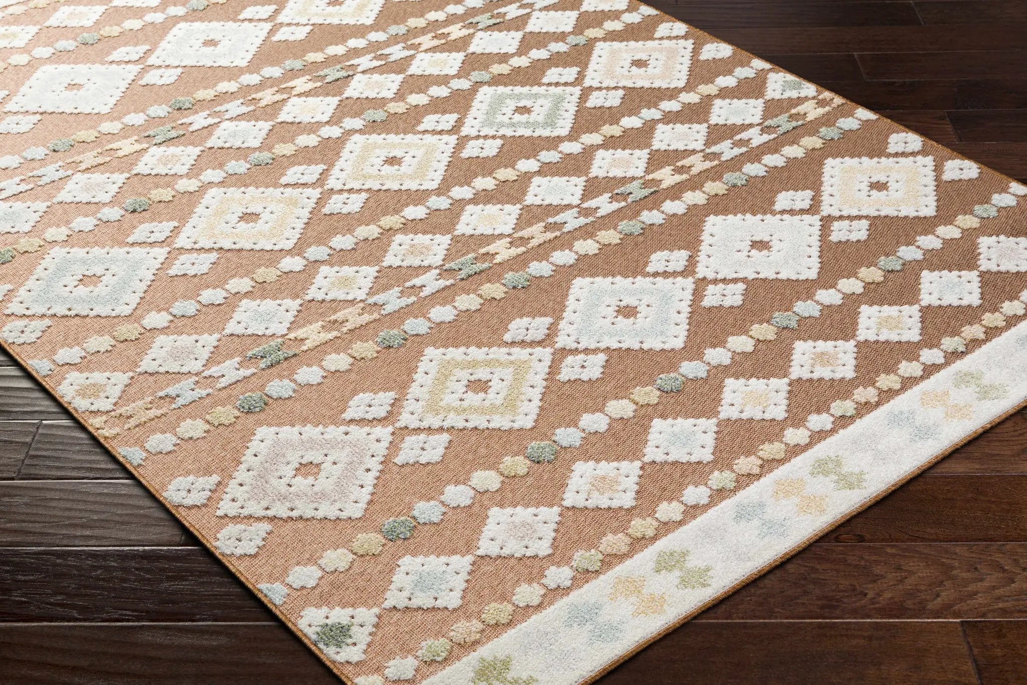 Metta Rust Outdoor Area Rug - Clearance by Boutique Rugs