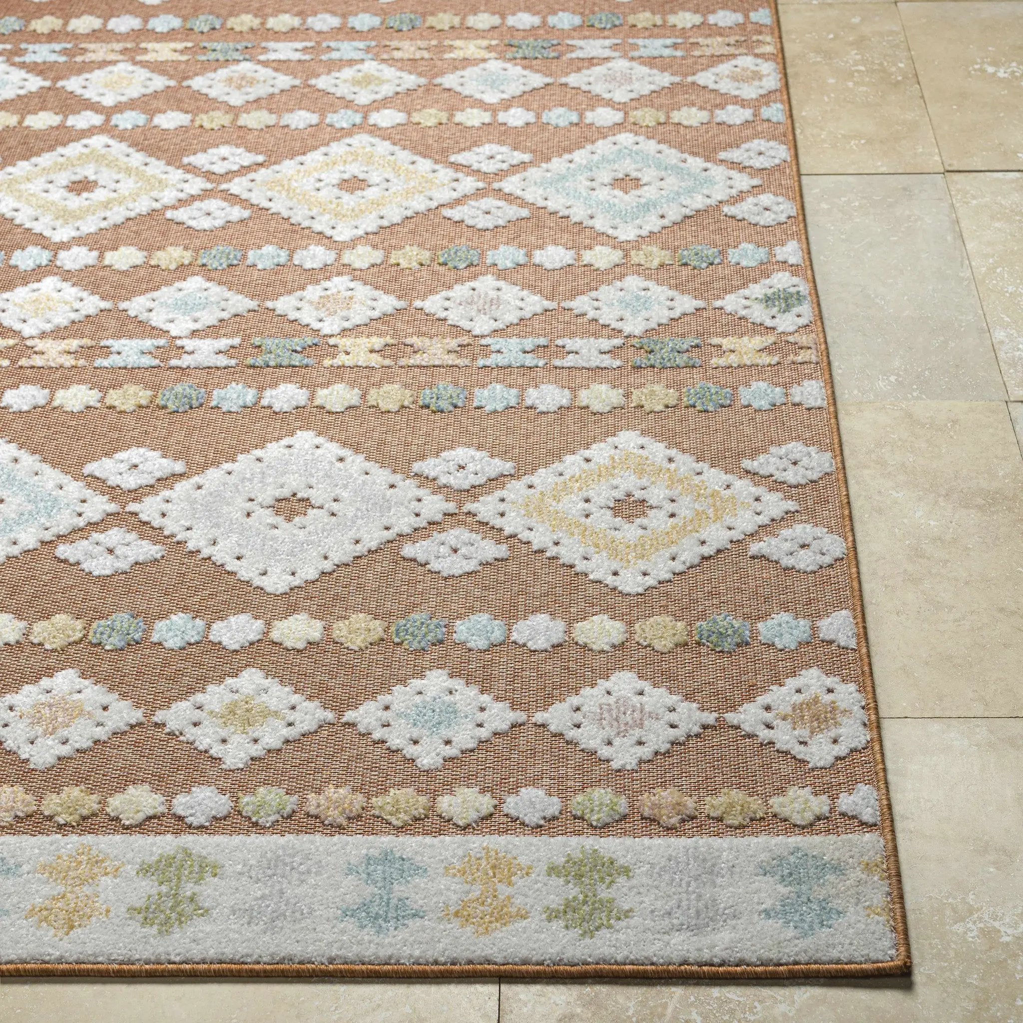 Metta Rust Outdoor Area Rug - Clearance by Boutique Rugs