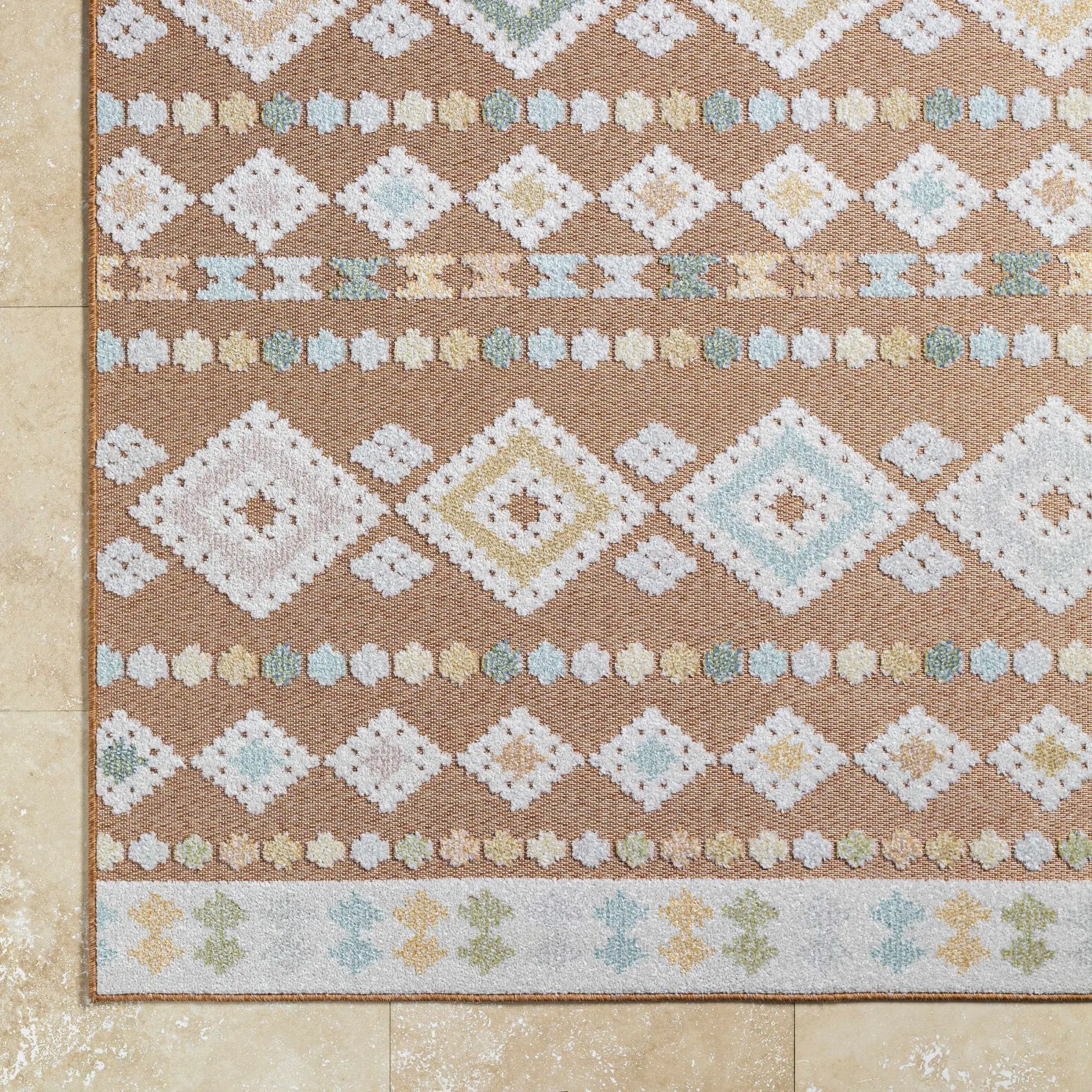 Metta Rust Outdoor Area Rug - Clearance by Boutique Rugs