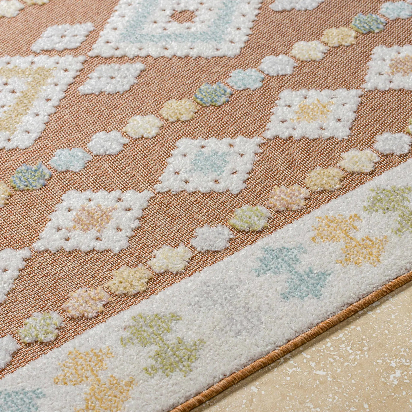 Metta Rust Outdoor Area Rug - Clearance by Boutique Rugs