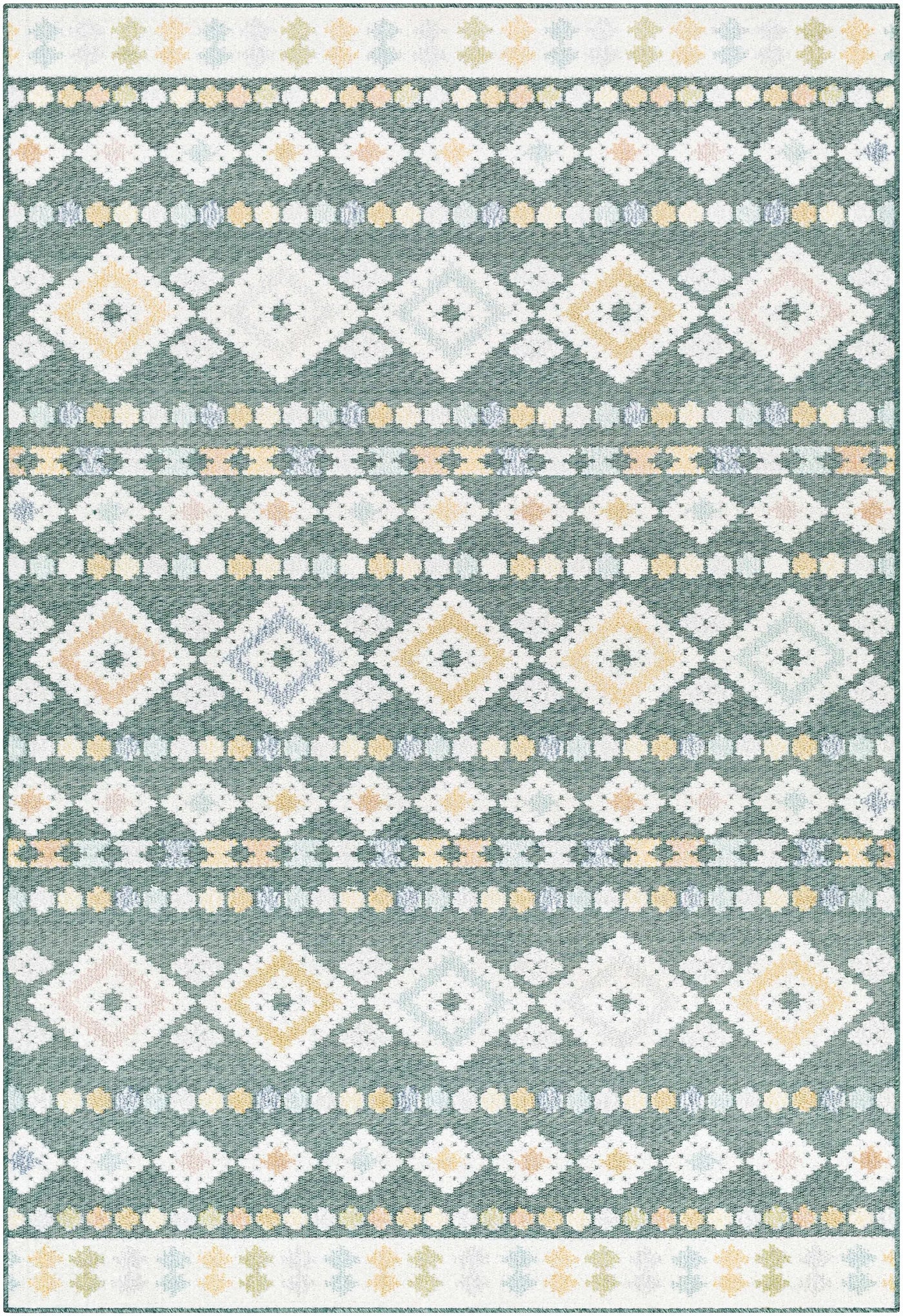 Metta Medium Green Outdoor Area Rug - Clearance by Boutique Rugs