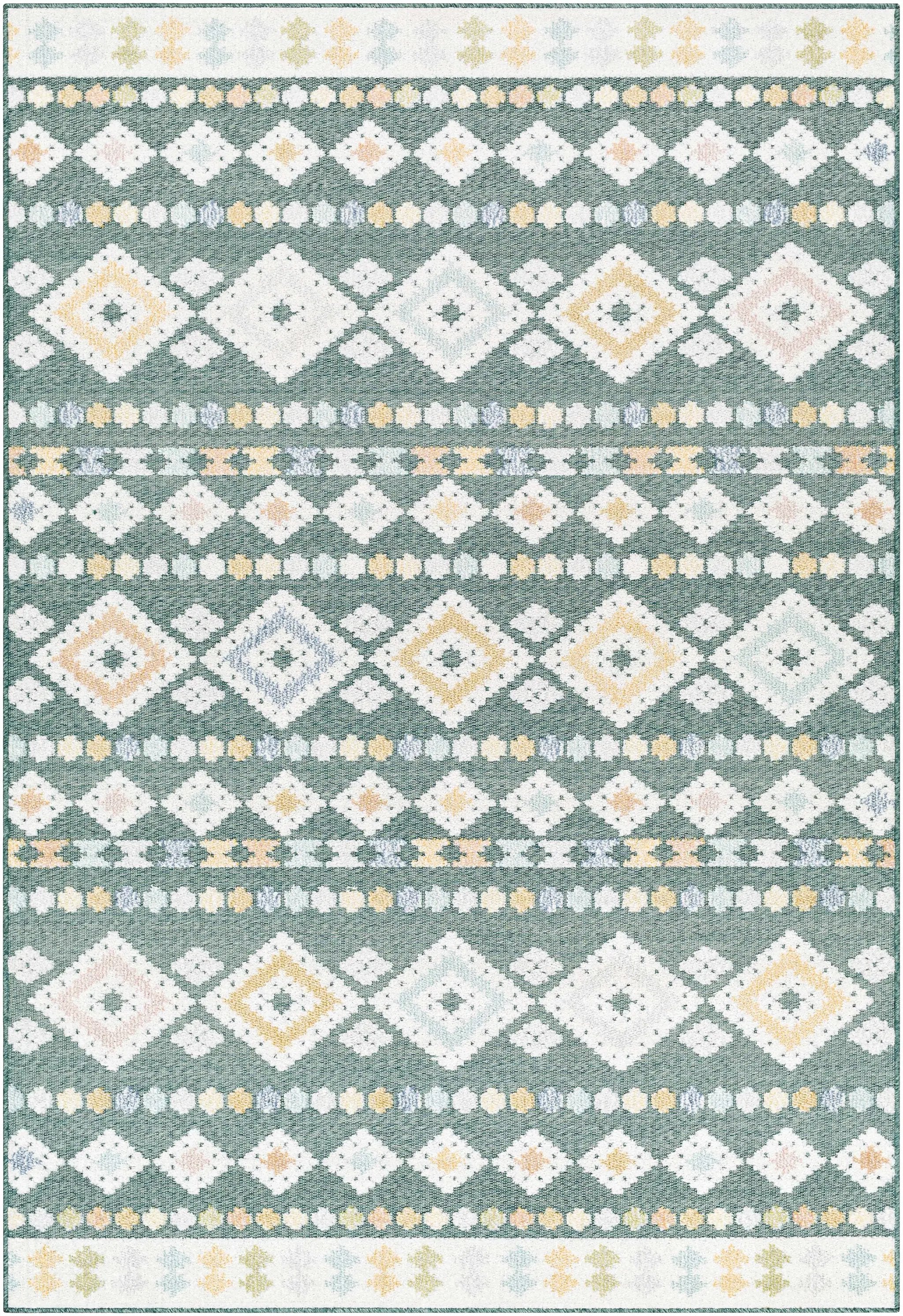 Metta Medium Green Outdoor Area Rug - Clearance by Boutique Rugs