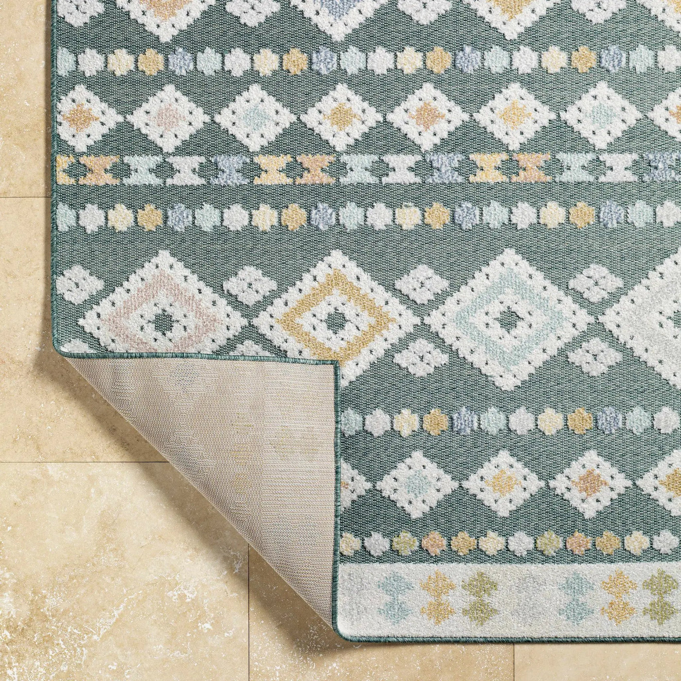 Metta Medium Green Outdoor Area Rug - Clearance by Boutique Rugs