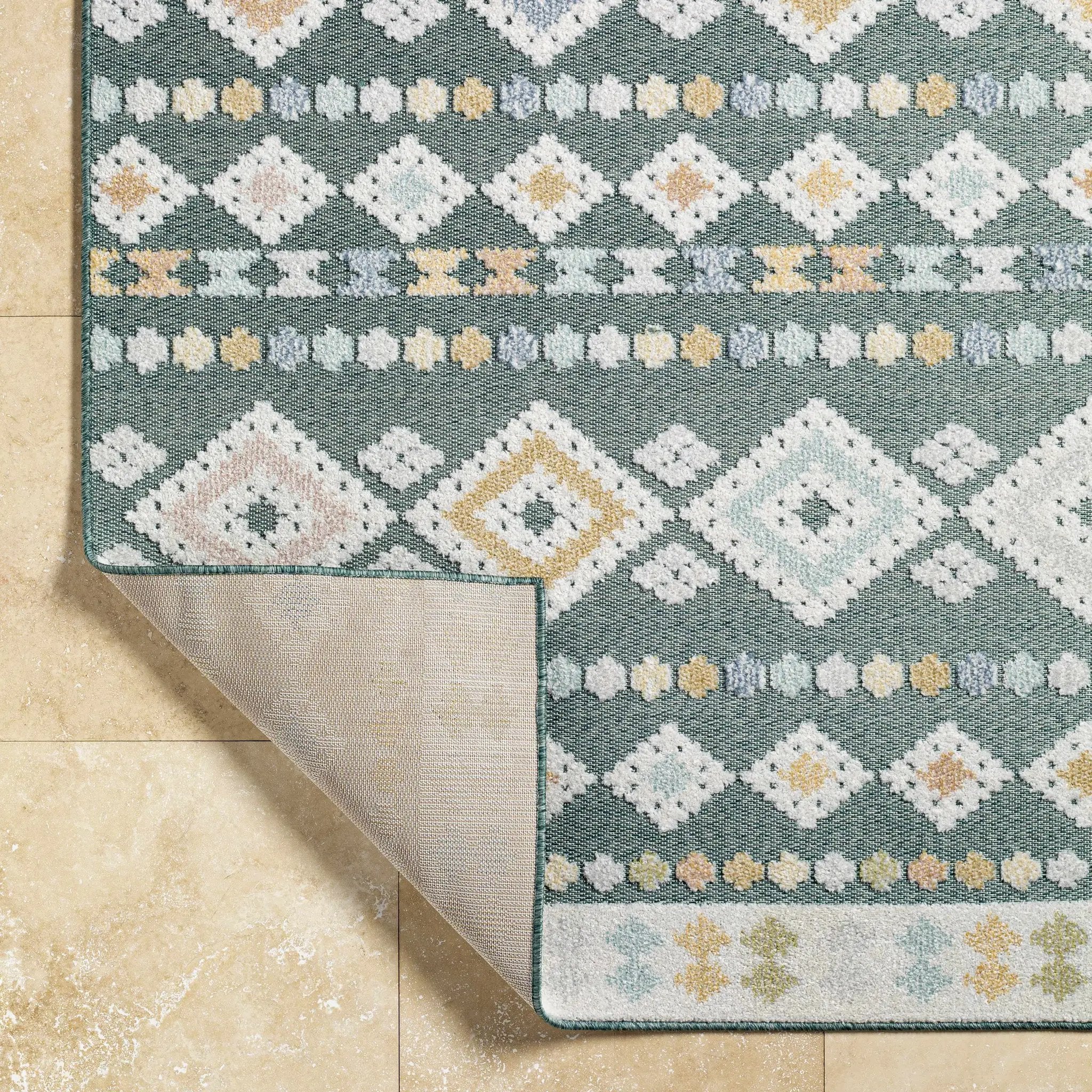 Metta Medium Green Outdoor Area Rug - Clearance by Boutique Rugs