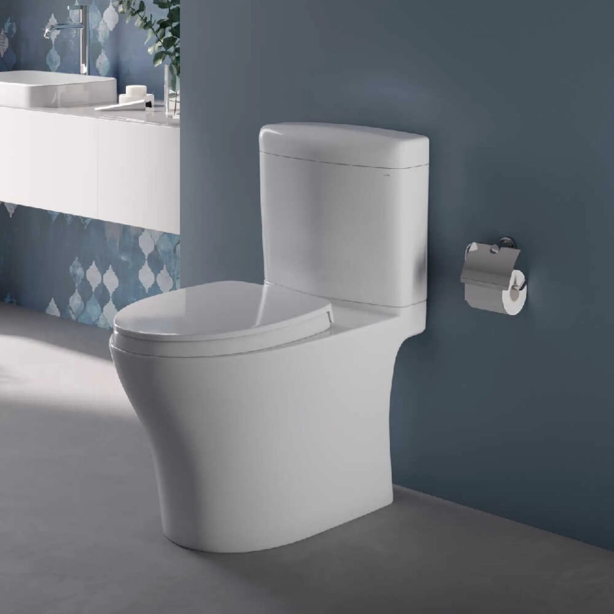[MS436124CEMFGN#01] TOTO Aquia IV Cube Dual Flush Universal Height Toilet With Soft Close Bidet Seat (SAK57519) by SAKSBY WHOLESALE