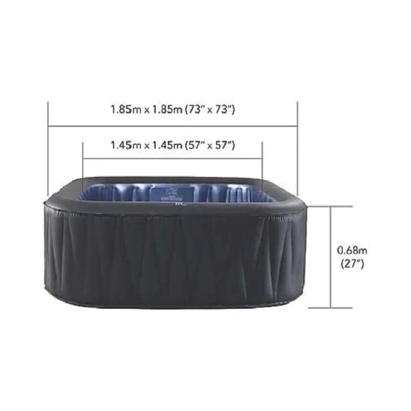 MSpa Tekapo Comfort Series Six-Person Inflatable Square Bubble Spa Hot Tub With 132 Bubble Jets [C-TE062] (SAK80641) by SAKSBY WHOLESALE
