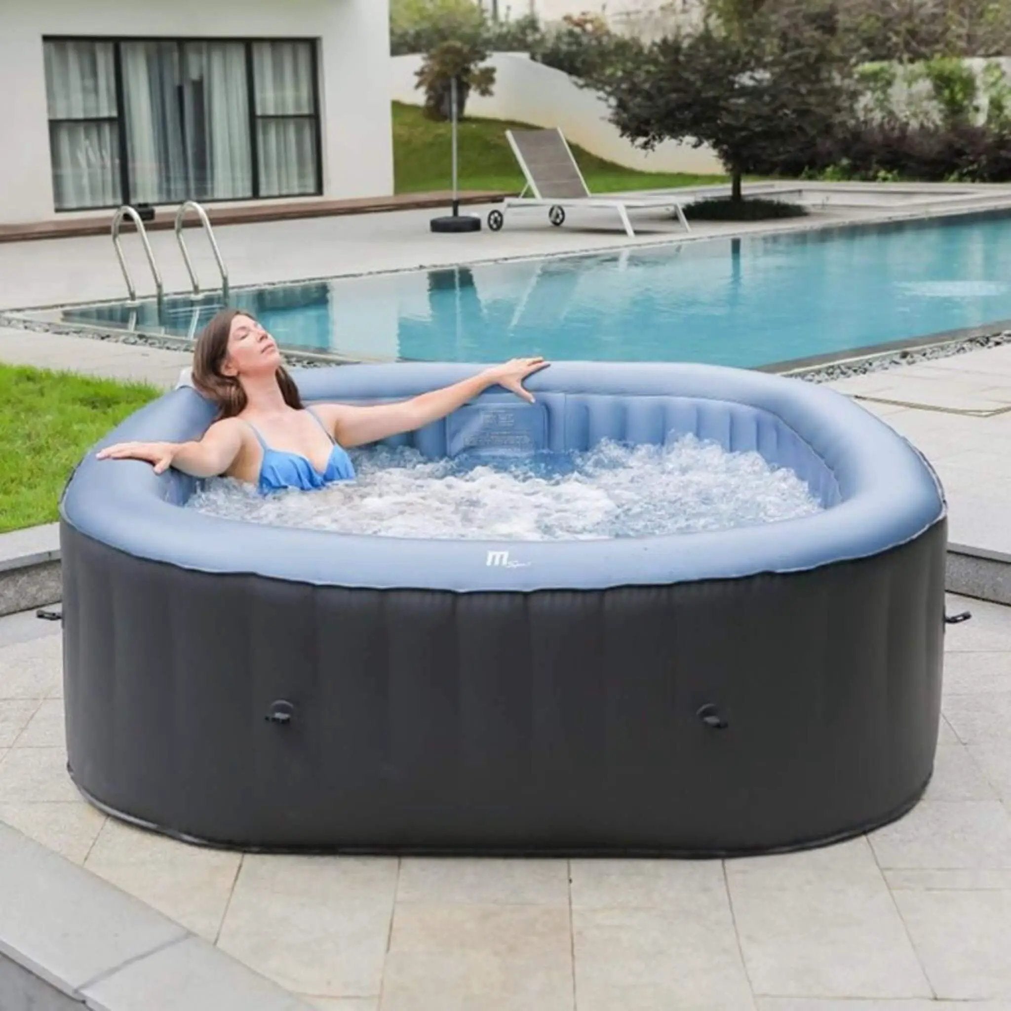 MSpa Tekapo Comfort Series Six-Person Inflatable Square Bubble Spa Hot Tub With 132 Bubble Jets [C-TE062] (SAK80641) by SAKSBY WHOLESALE