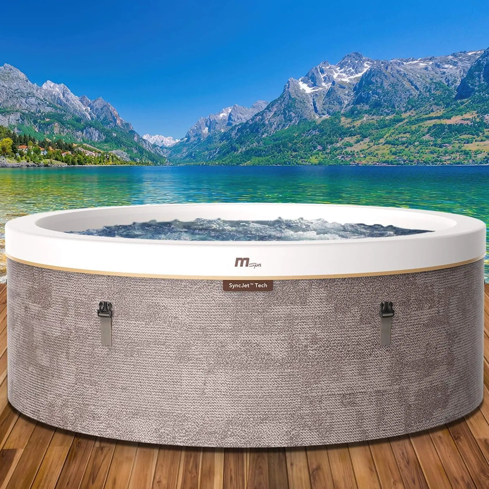 MSpa Cocoon Verto Series Six-Person Inflatable Round Hot Tub With Hydro Massage [F-CO063WE] (SAK50928) by SAKSBY WHOLESALE
