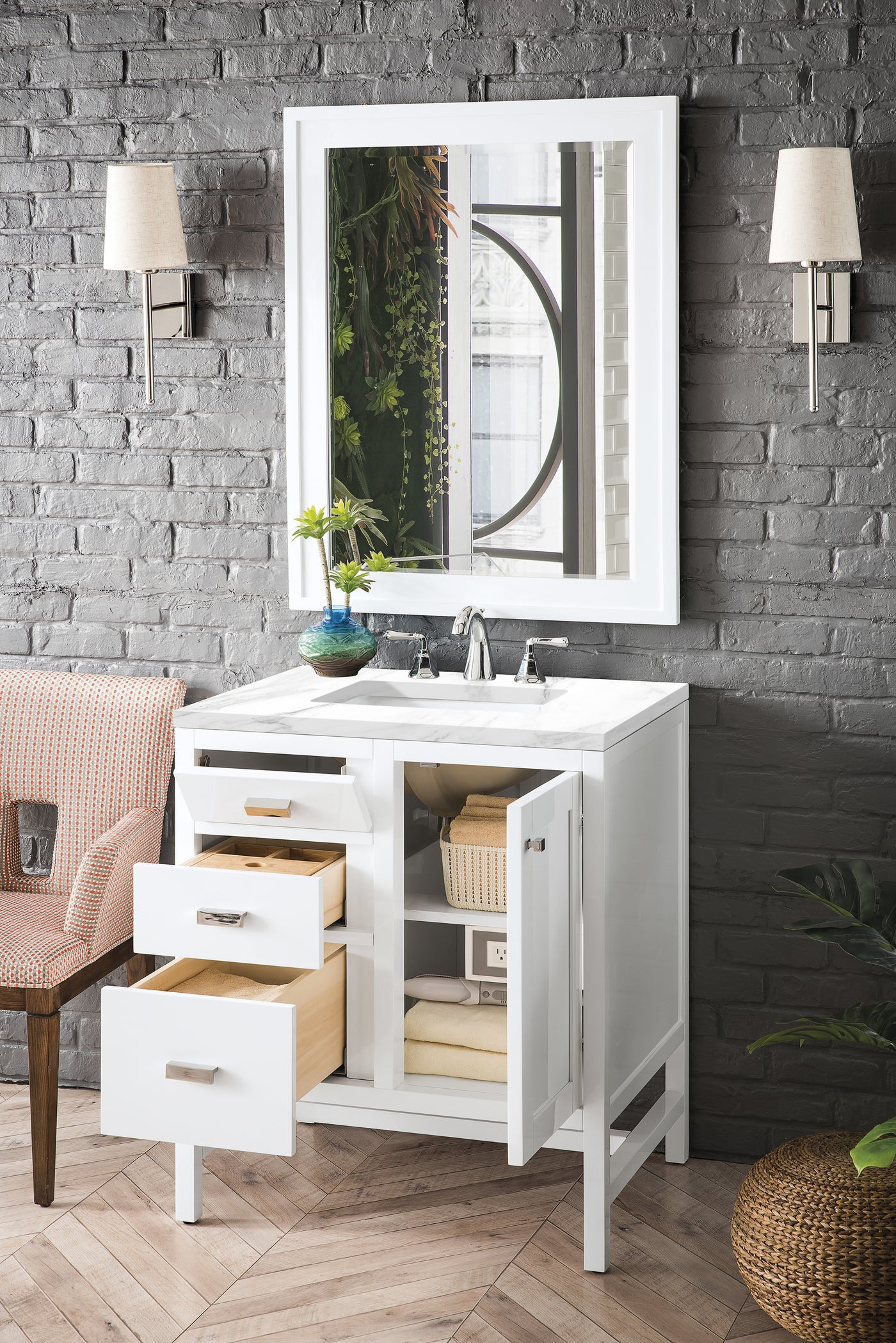 James Martin Addison 30" Single Bathroom Vanity, Glossy White, view 27