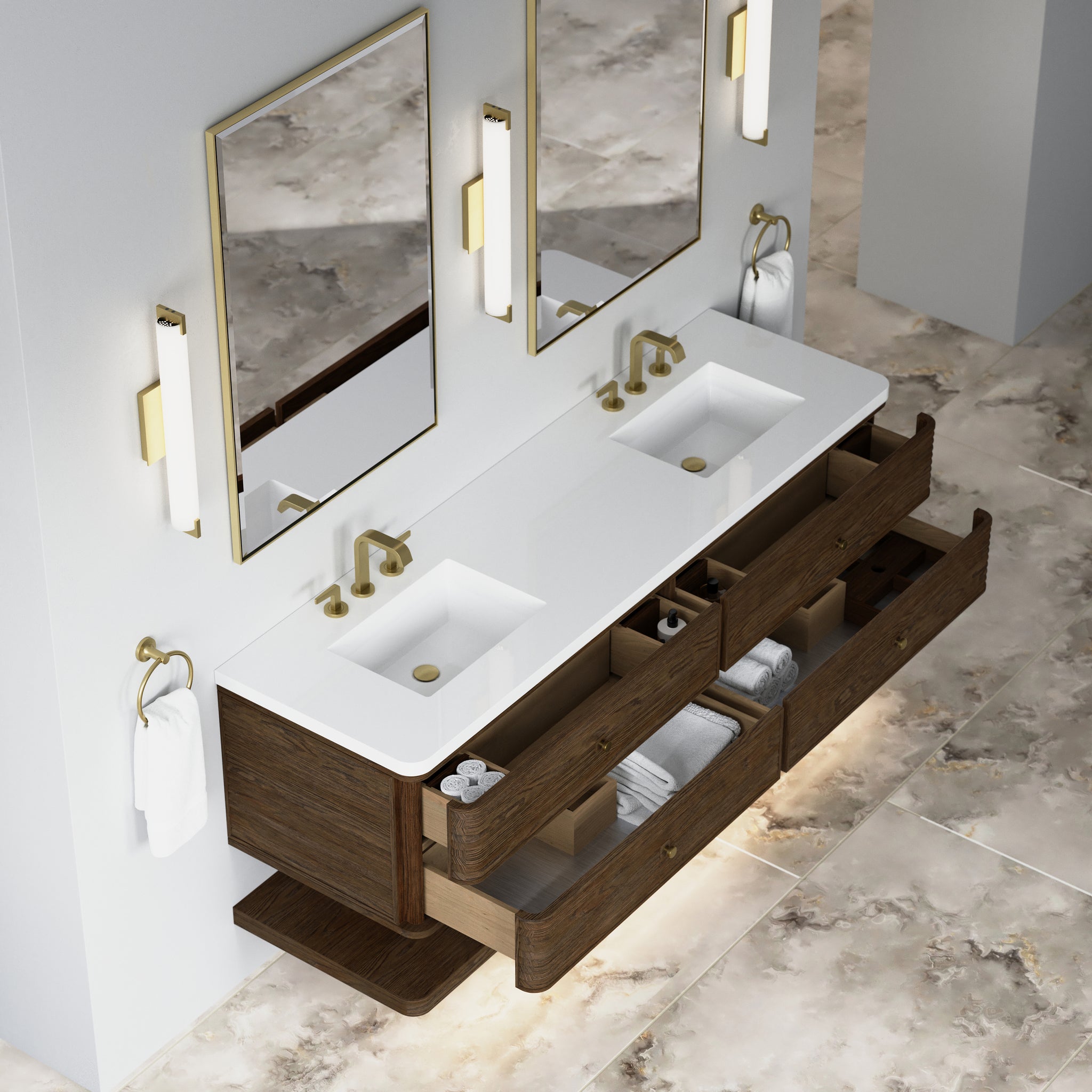 James Martin Allamari 72" Floating Double Bathroom Vanity, Sable by James Martin