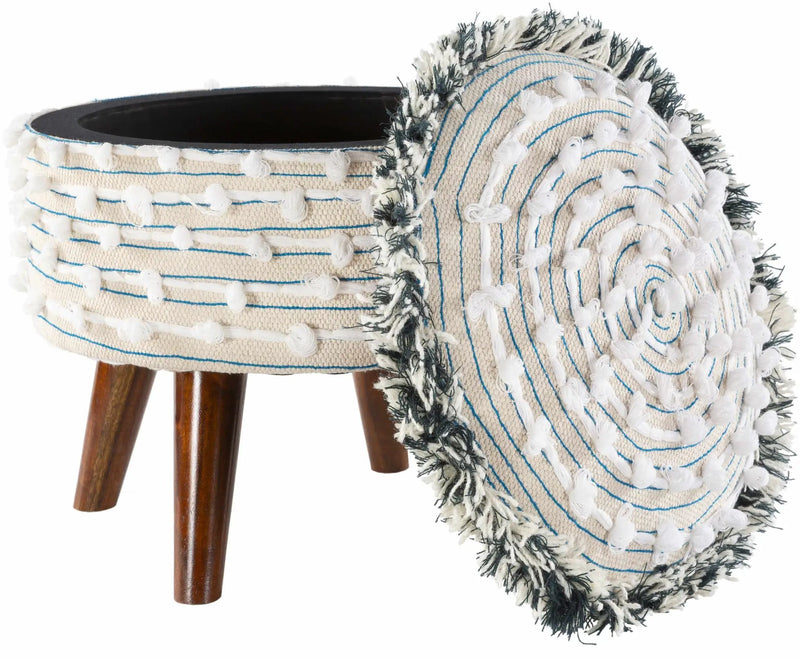 Matagami Beige Hand Woven Stool - Clearance by Boutique Rugs