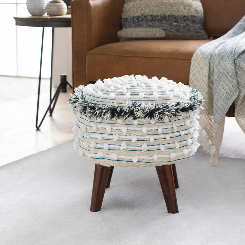 Matagami Beige Hand Woven Stool - Clearance by Boutique Rugs