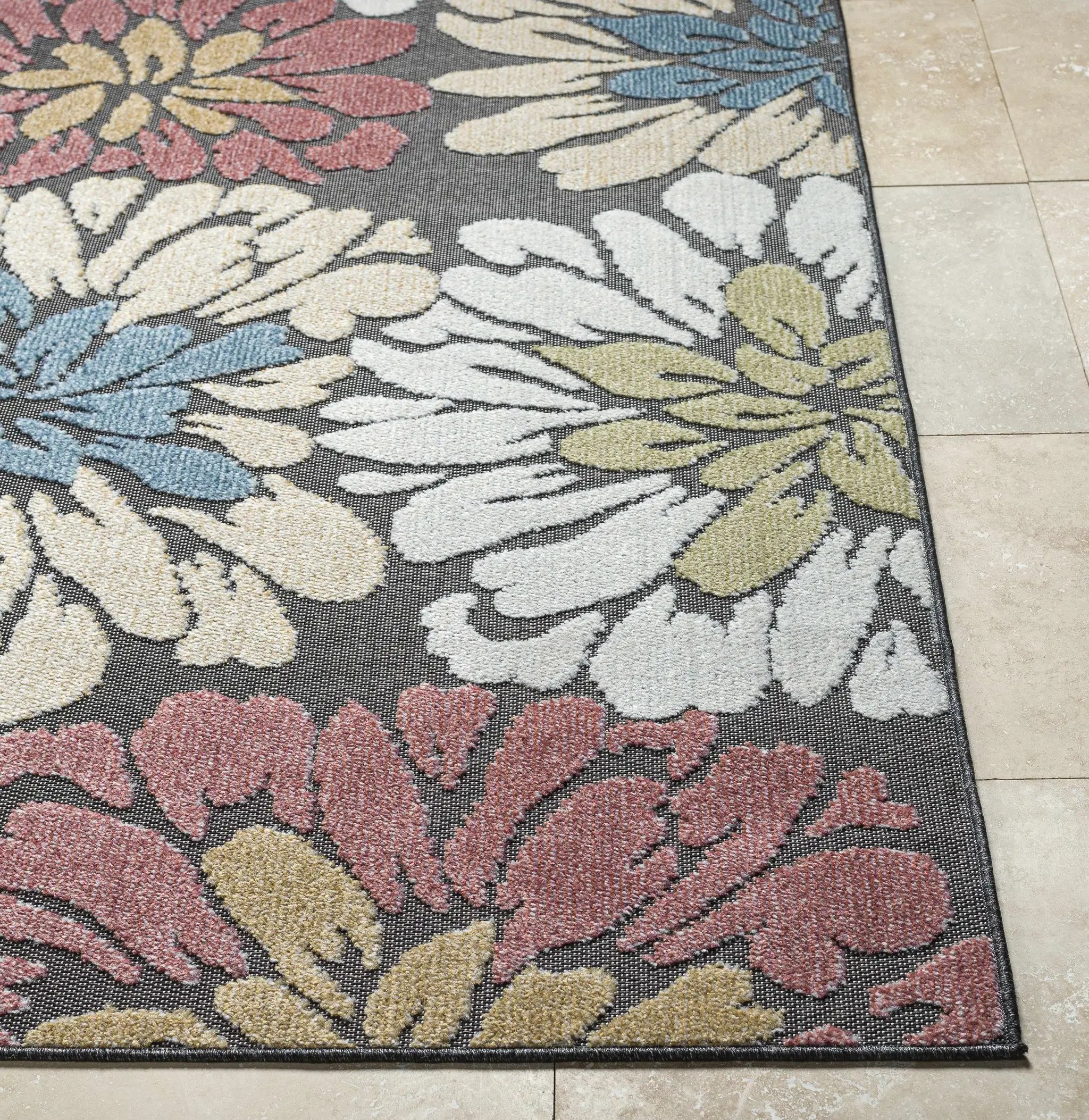Minga Charcoal Outdoor Area Rug - Clearance by Boutique Rugs