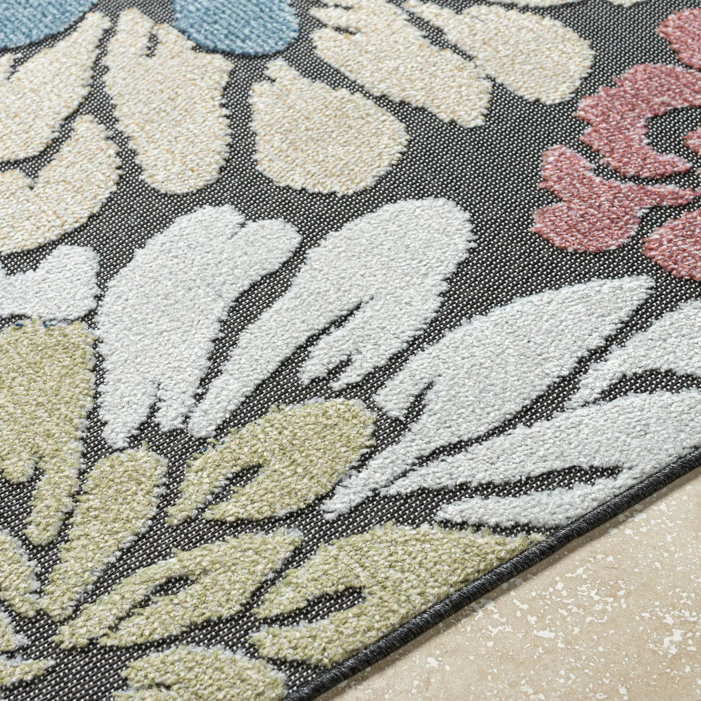 Minga Charcoal Outdoor Area Rug - Clearance by Boutique Rugs
