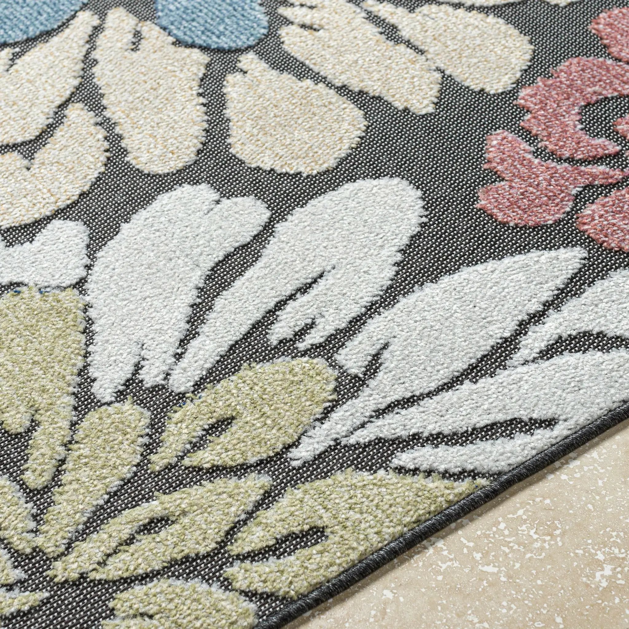 Minga Charcoal Outdoor Area Rug - Clearance by Boutique Rugs