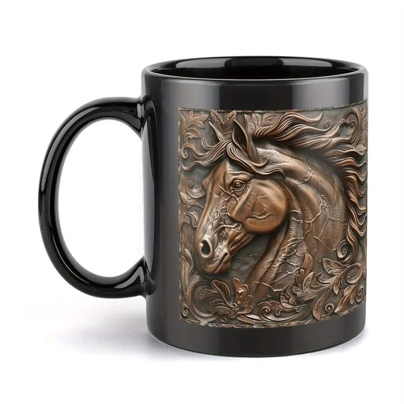 Mug - Horse Design Ceramic 11oz by House Of Avana