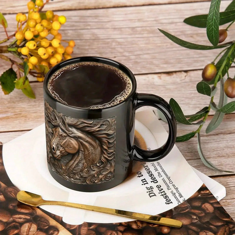 Mug - Horse Design Ceramic 11oz by House Of Avana