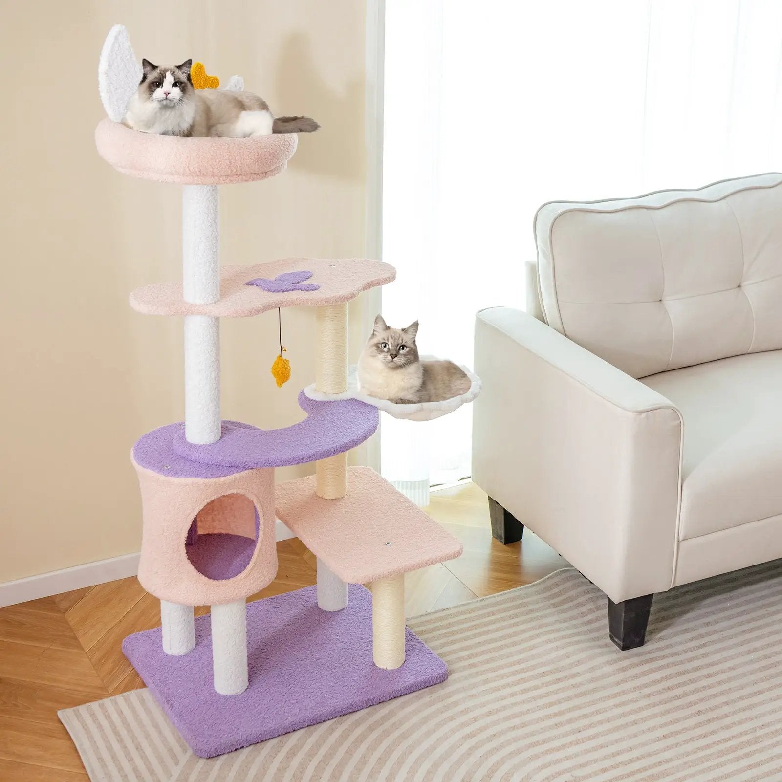 Multi-level Cat Tower with Sisal Covered Scratching Posts by DirectDeals