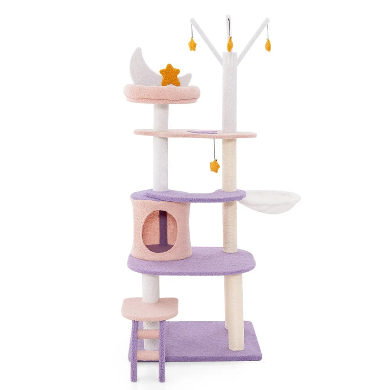 Multi-level Cat Tower with Sisal Covered Scratching Posts by DirectDeals