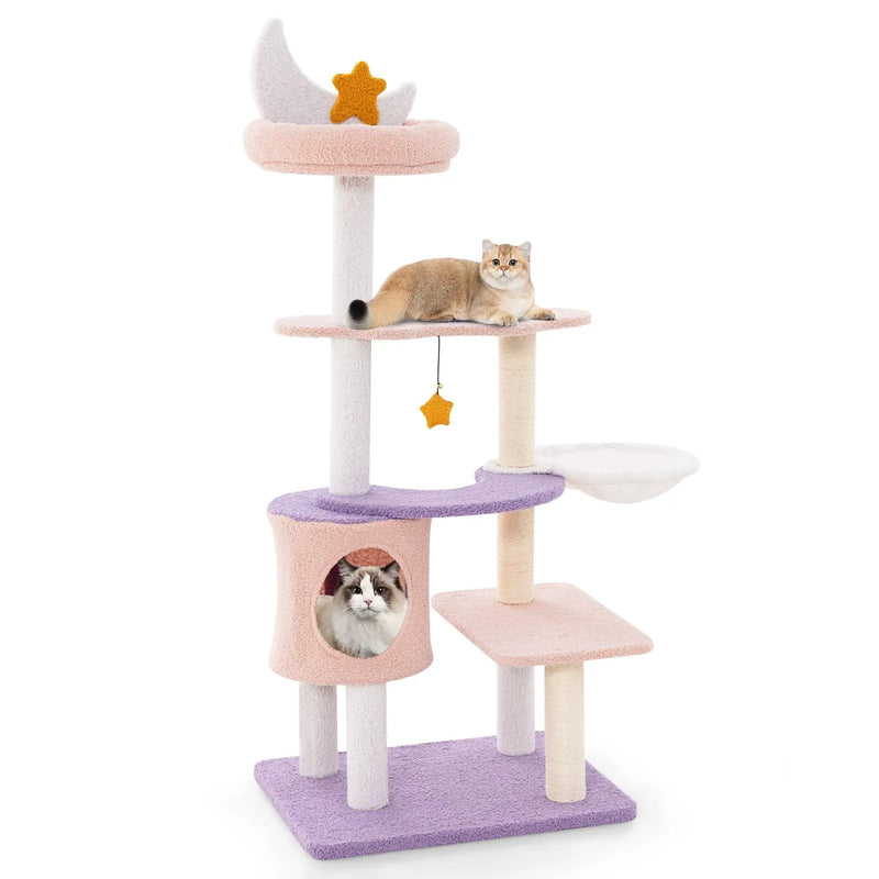 Multi-level Cat Tower with Sisal Covered Scratching Posts by DirectDeals
