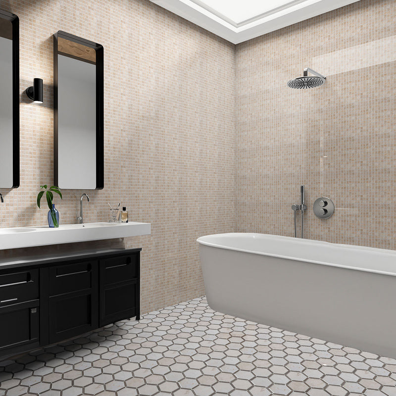 Multicolor Honed Marble Mosaics 8 1/2x11 Marble Honed 9x12 Mosaics — 2