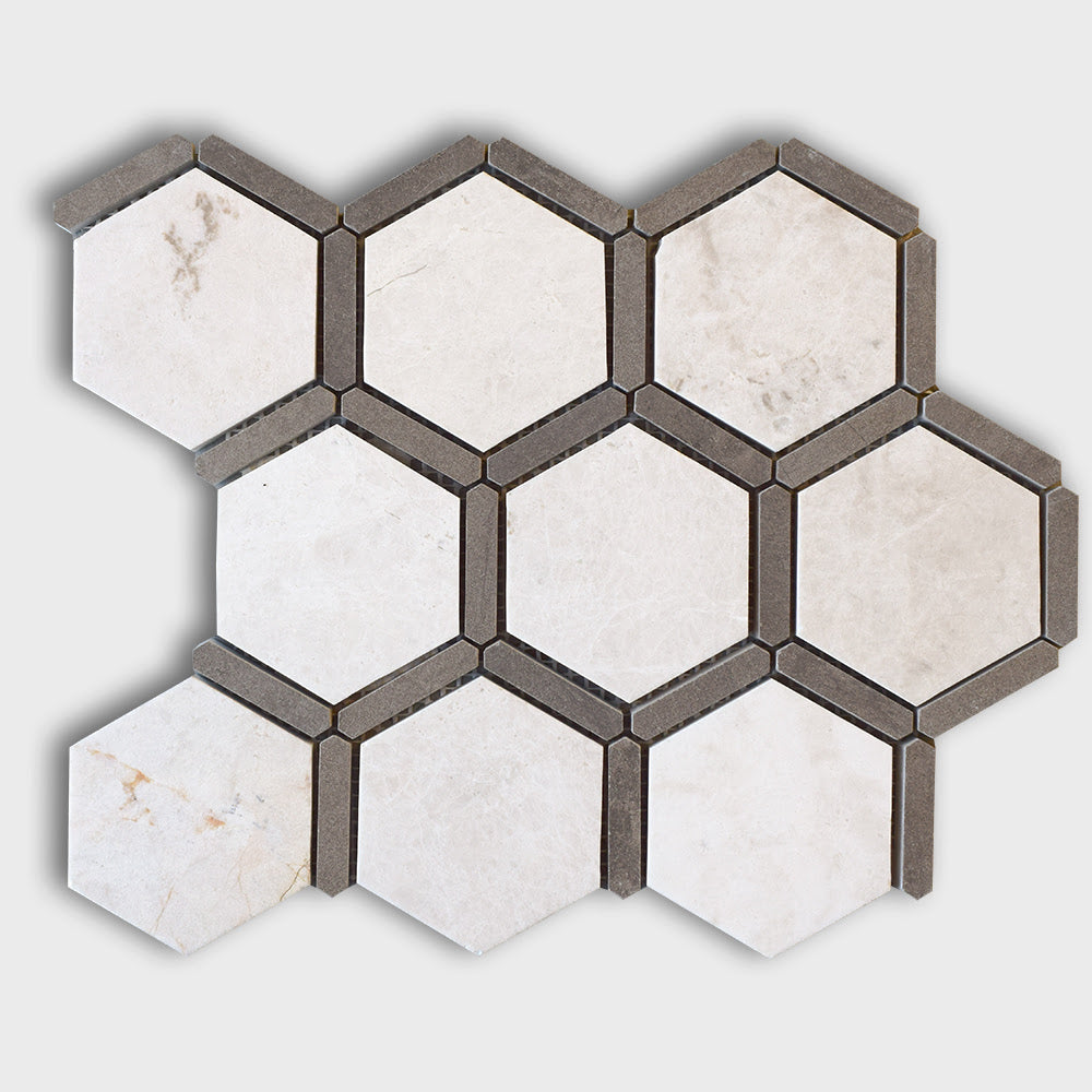 Multicolor Honed Marble Mosaics 8 1/2x11 Marble Honed 9x12 Mosaics