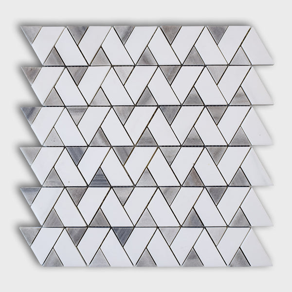 Multicolor Honed Slant Marble Mosaics 12x12
