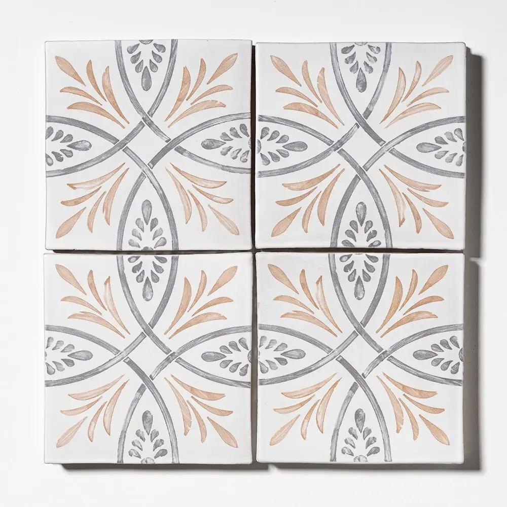Multicolor Matte Glazed Terracotta Tiles 6x6 closeup 1
