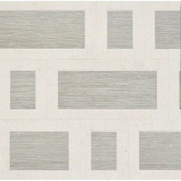 Multicolor Multi Finish Window Large Limestone Mosaics 6x12
