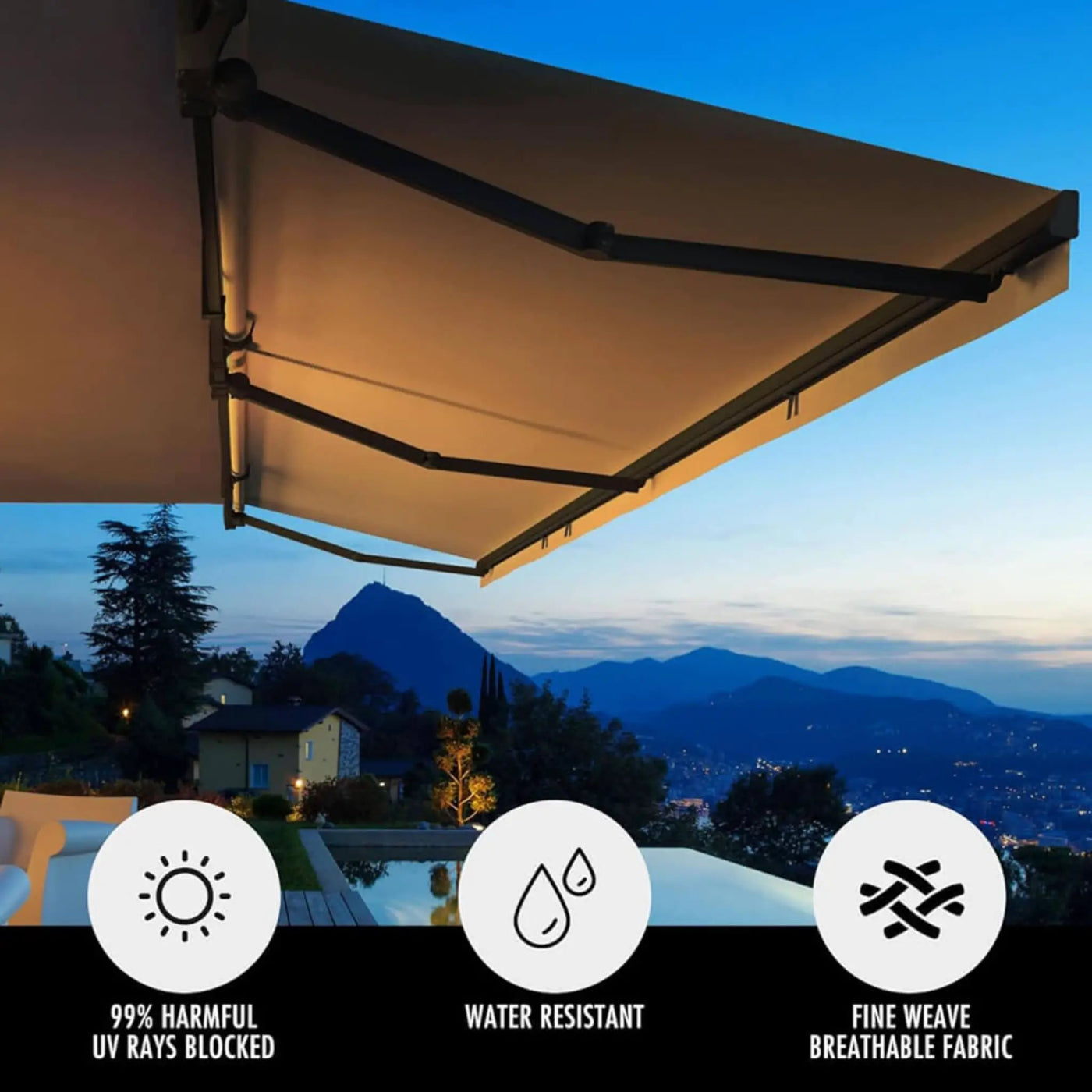 Multiple Awnings Brasilia Athena Retractable Sun Shade Awning [Made-To-Order] (SAK43179) by SAKSBY WHOLESALE
