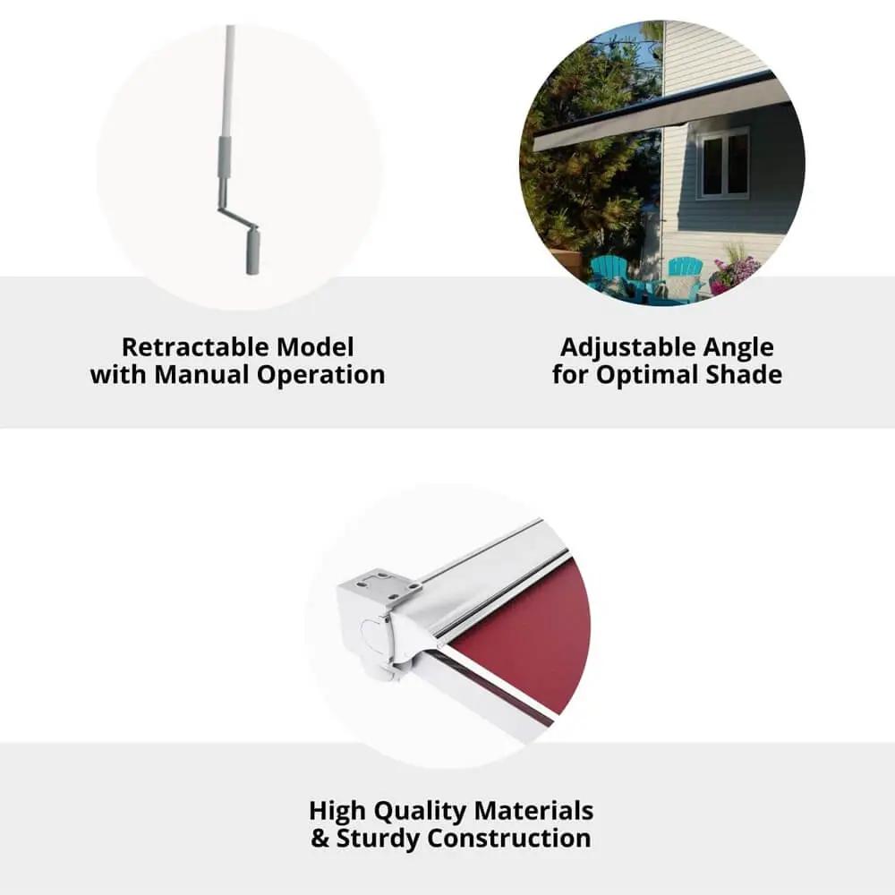 Multiple Awnings Brasilia Europa Premium Outdoor Semi-Cassette Retractable Sun Shade Awning [Made-To-Order] (SAK76825) by SAKSBY WHOLESALE