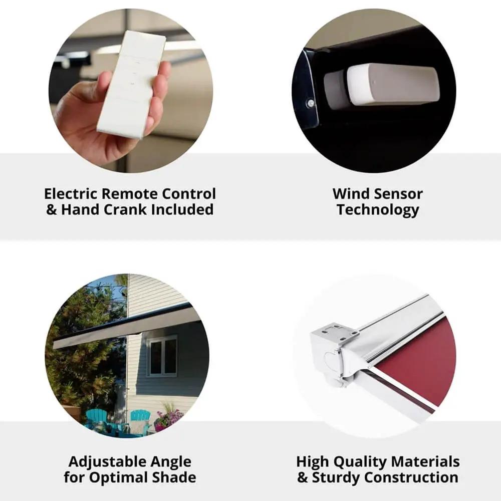 Multiple Awnings Brasilia Europa Premium Outdoor Semi-Cassette Retractable Sun Shade Awning [Made-To-Order] (SAK76825) by SAKSBY WHOLESALE