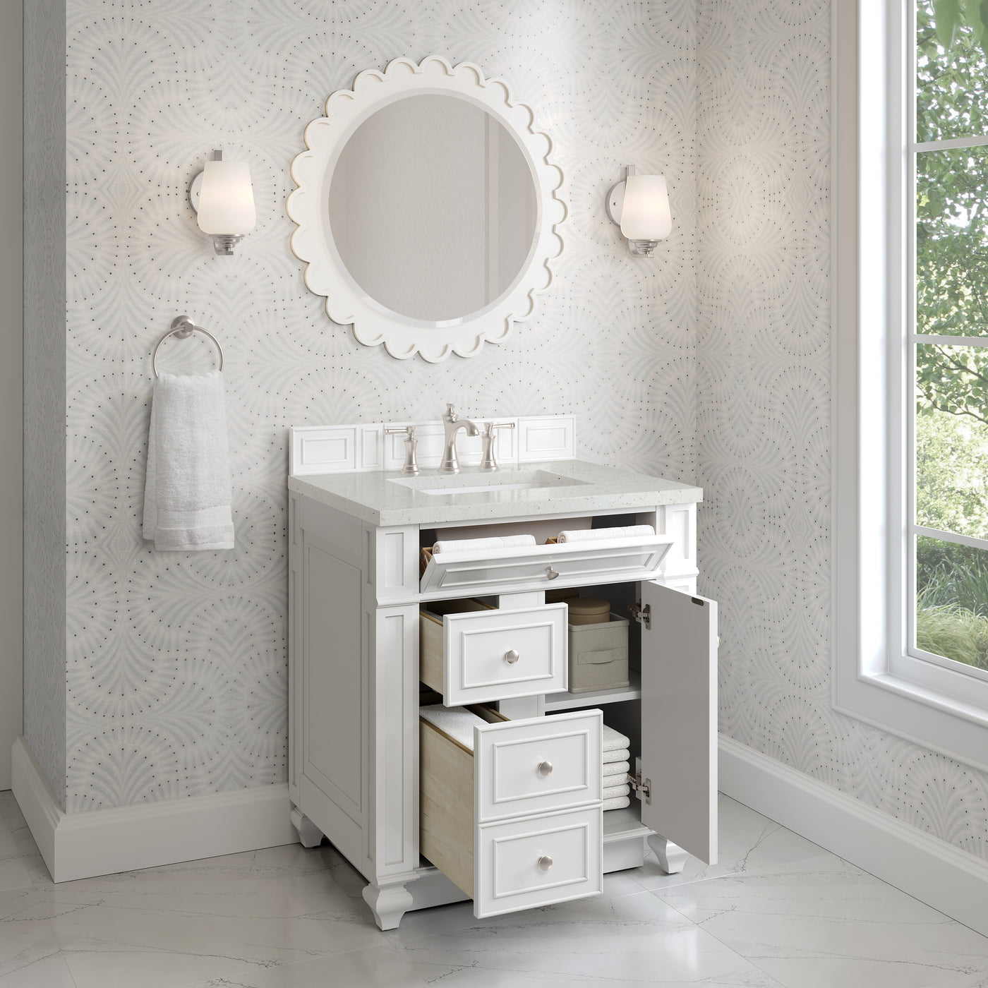 James Martin Bristol 30" Single Bathroom Vanity, Bright White by James Martin
