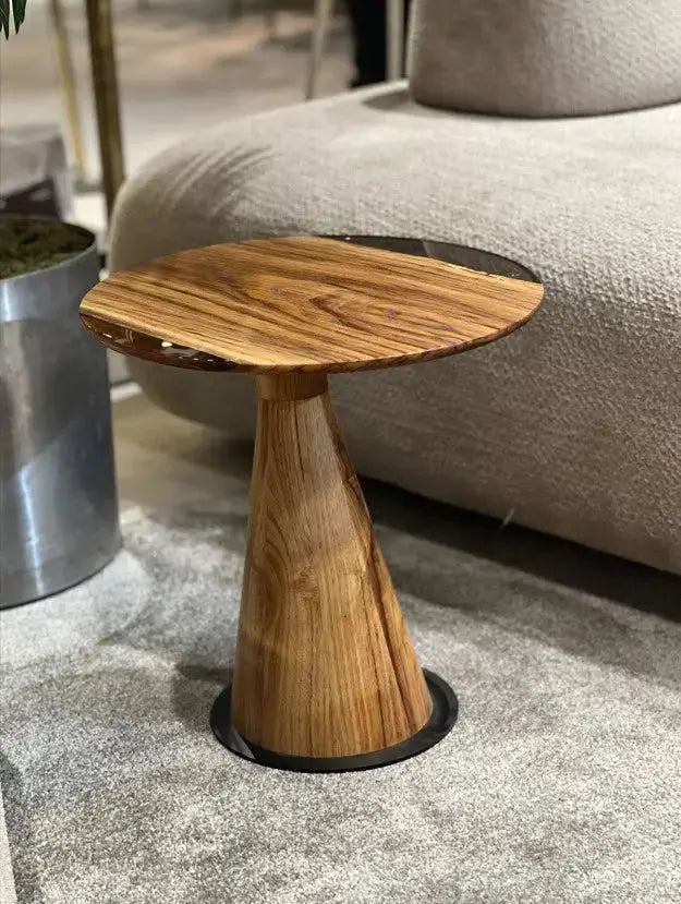 Mushroom Side & End table Made of Walnut and Epoxy Resin by Gizz
