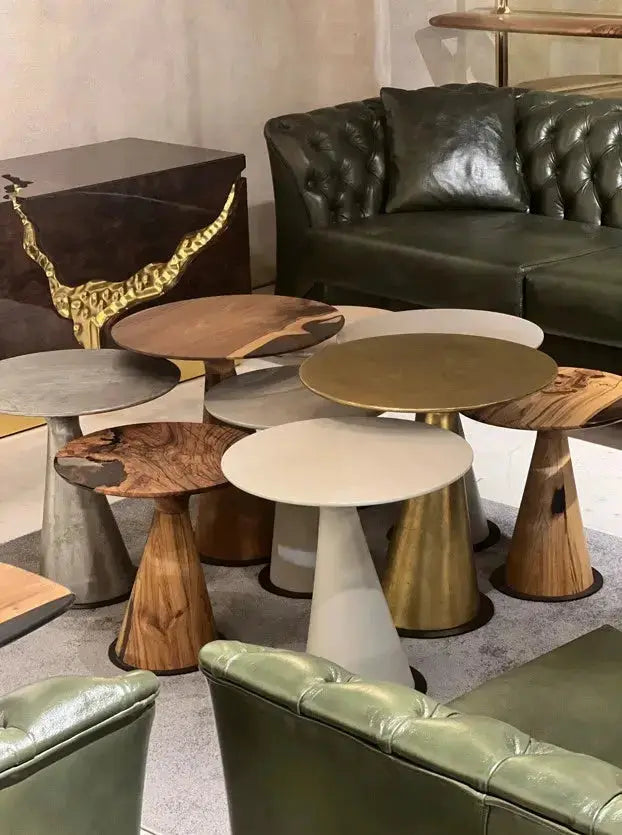 Mushroom Side & End table Made of Walnut and Epoxy Resin by Gizz