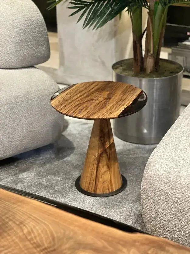 Mushroom Side & End table Made of Walnut and Epoxy Resin by Gizz