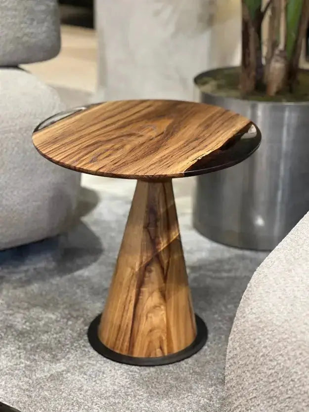 Mushroom Side & End table Made of Walnut and Epoxy Resin by Gizz