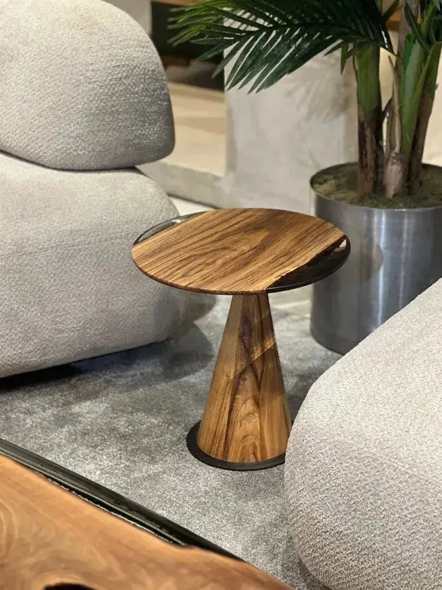 Mushroom Side & End table Made of Walnut and Epoxy Resin by Gizz