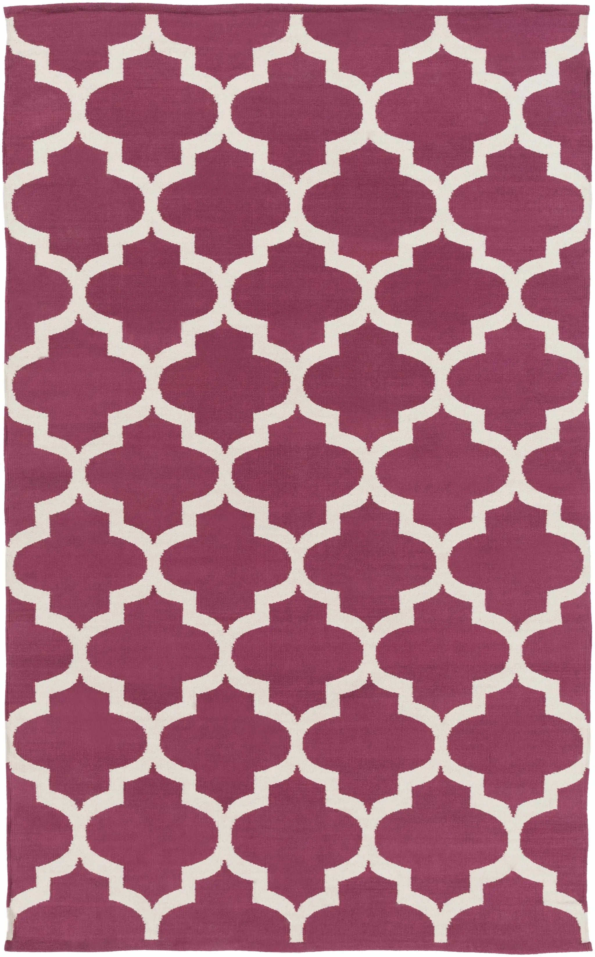 Muskogee Hand Woven Magenta Lattice Rug - Clearance by Boutique Rugs