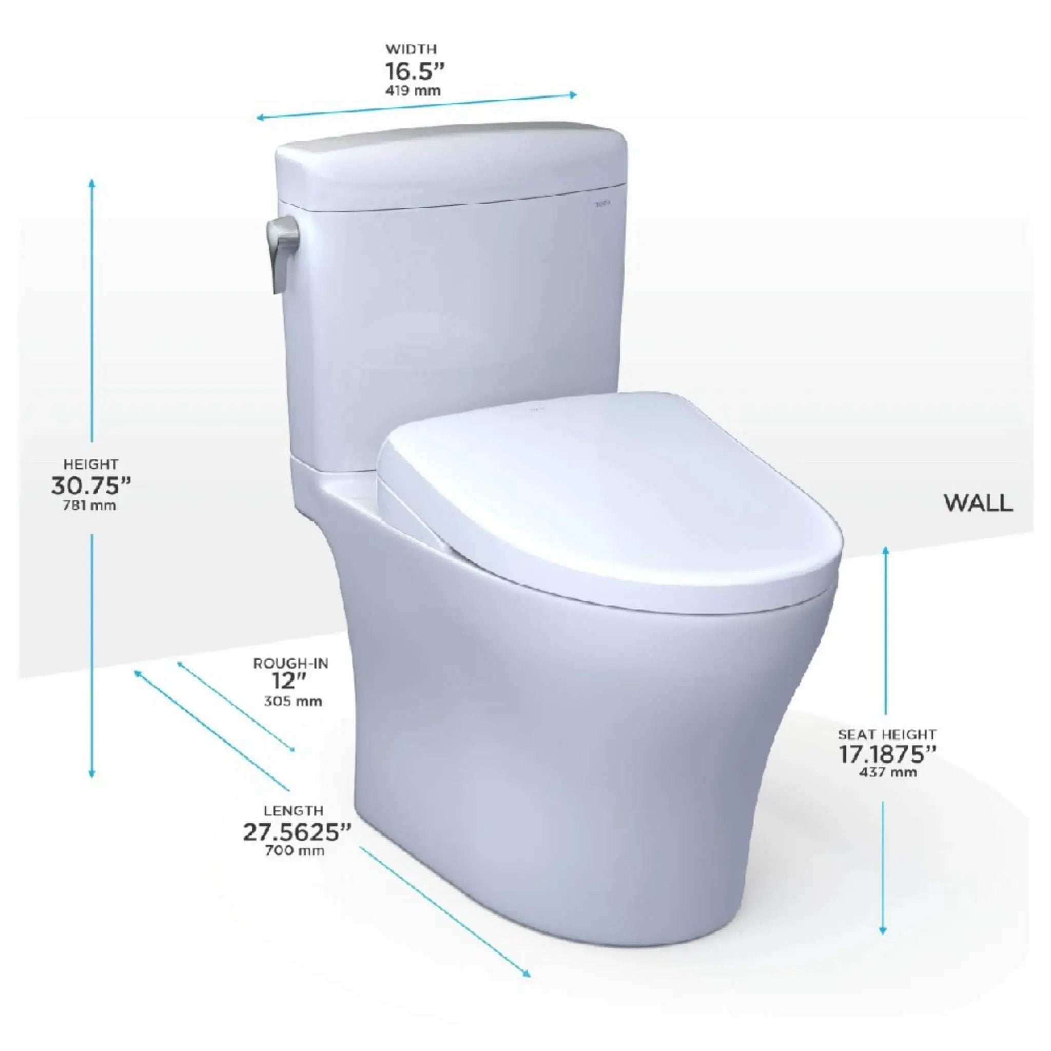 [MW4364736CEMFGN#01] TOTO Aquia IV Cube 1.28 GPF And 0.9 GPF Dynamax Tornado Flush Toilet With Washlet S7A Bidet Seat (SAK74285) by SAKSBY WHOLESALE