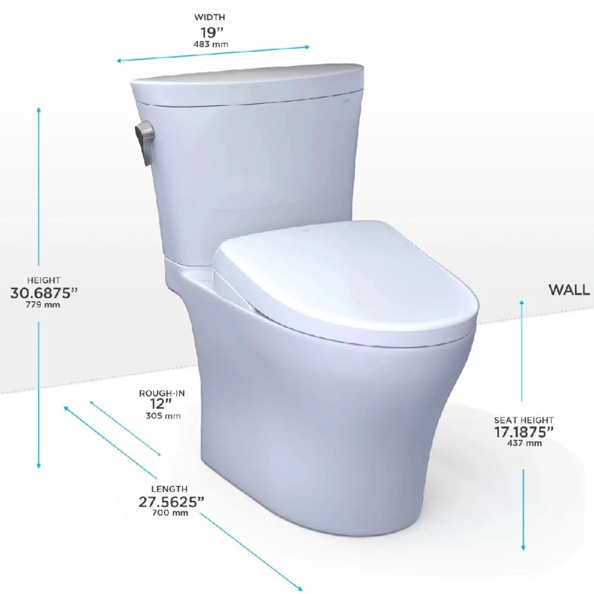 [MW4484736CEMFGN#01] TOTO Aquia IV Arc Dual Flush Universal Height Toilet With S7A Auto Open Bidet Seat (SAK92754) by SAKSBY WHOLESALE