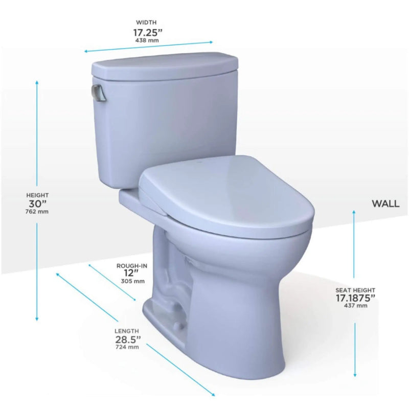 [MW4544726CEFG#01] TOTO Drake II 1.28 GPF Elongated Chair Height Toilet With Washlet S7 Bidet Seat (SAK29654) by SAKSBY WHOLESALE