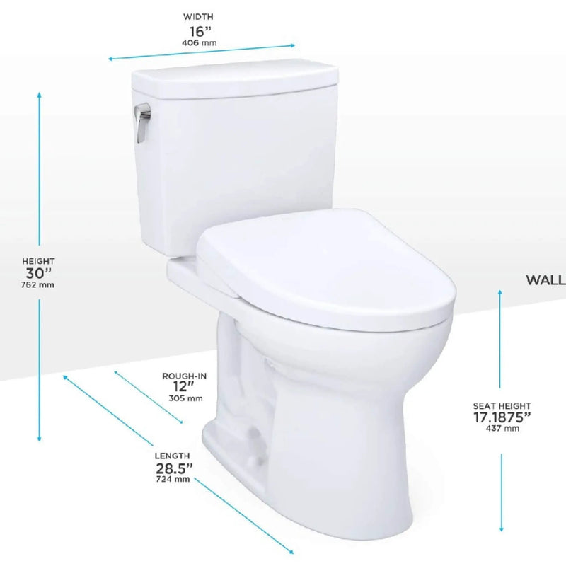 [MW4544726CUFG#01] TOTO Drake II 1 GPF Elongated Chair Height Toilet With Washlet S7A Bidet Seat (SAK53152) by SAKSBY WHOLESALE