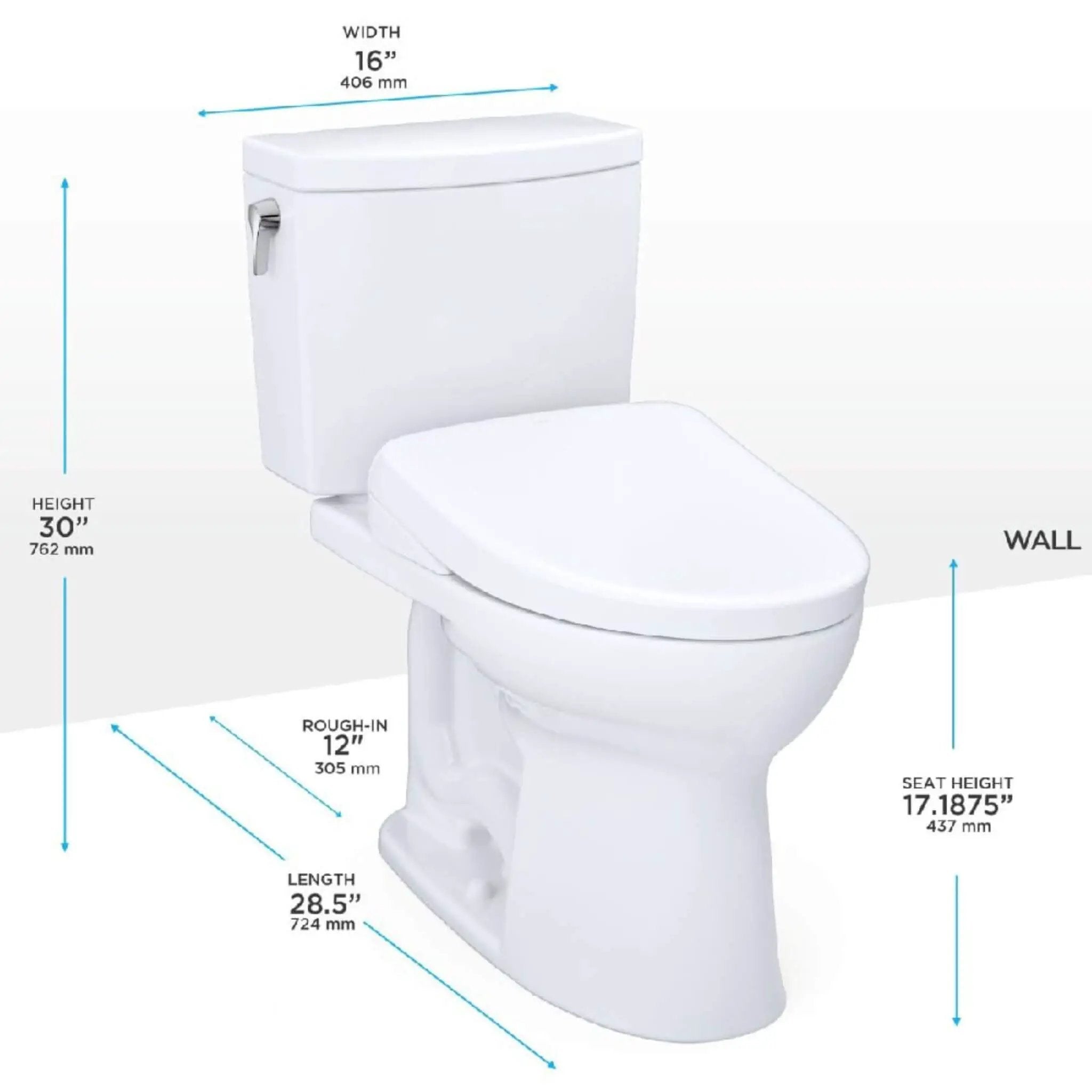 [MW4544736CUFG#01] TOTO Drake II Washlet S7A With 1.0 GPF Elongated Bidet Toilet (SAK27924) by SAKSBY WHOLESALE