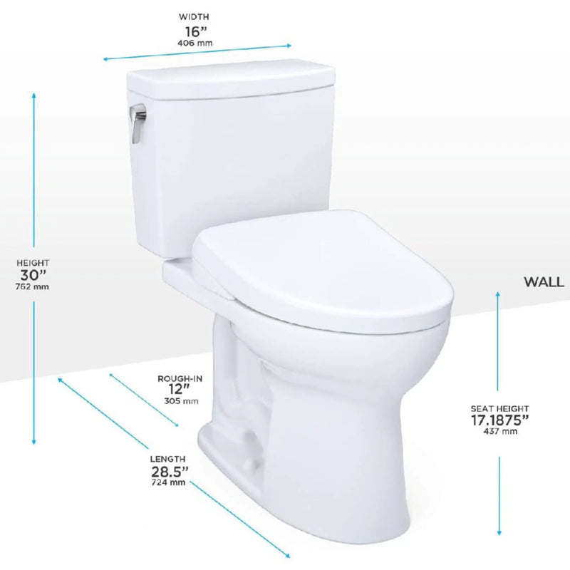 [MW4544736CUFG#01] TOTO Drake II Washlet S7A With 1.0 GPF Elongated Bidet Toilet (SAK27924) by SAKSBY WHOLESALE