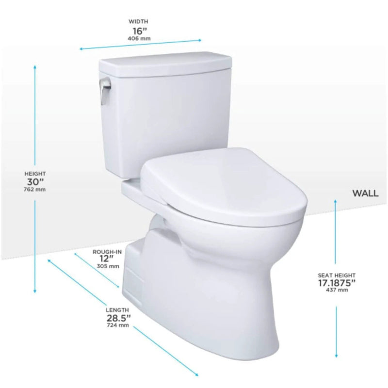 [MW4744726CUFG#01] TOTO Vespin II 1 GPF EWater Elongated Toilet With Washlet S7 Bidet Seat And Night Light (SAK10956) by SAKSBY WHOLESALE
