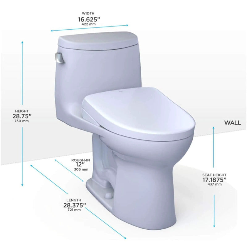 [MW6044726CEFG#01] TOTO Ultramax II 1.28 GPF One Piece Elongated Chair Height With Washlet S7 Bidet Seat Soft Close (SAK15913) by SAKSBY WHOLESALE