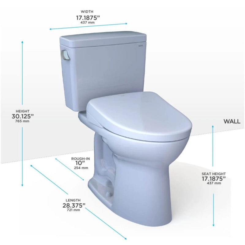 [MW7764726CEFG.10#01] TOTO Drake 1.28 GPF Universal Height Toilet With Washlet S7 Bidet Seat And 10" Rough-In (SAK58267) by SAKSBY WHOLESALE