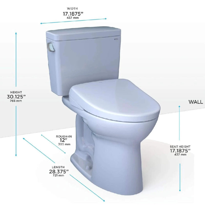 [MW7764726CEFGA#01] TOTO Drake 1.28 GPF Elongated Chair Height Toilet With Washlet S7 Heated Auto Open Bidet Seat (SAK19563) by SAKSBY WHOLESALE