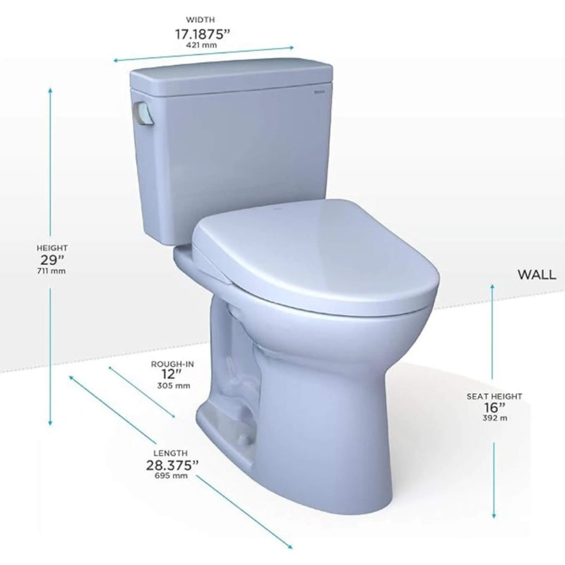 [MW7764726CEGA#01] TOTO Drake Washlet S7 Bidet Seat With 1.28 GPF Elongated Toilet (SAK40628) by SAKSBY WHOLESALE
